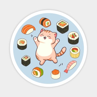 Sushi Cat Delight Magnet